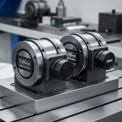 18KN 잠금 힘과 0.005mm 반복 정확성 CNC 가공을위한 경화 된 강철 축 고정 장치